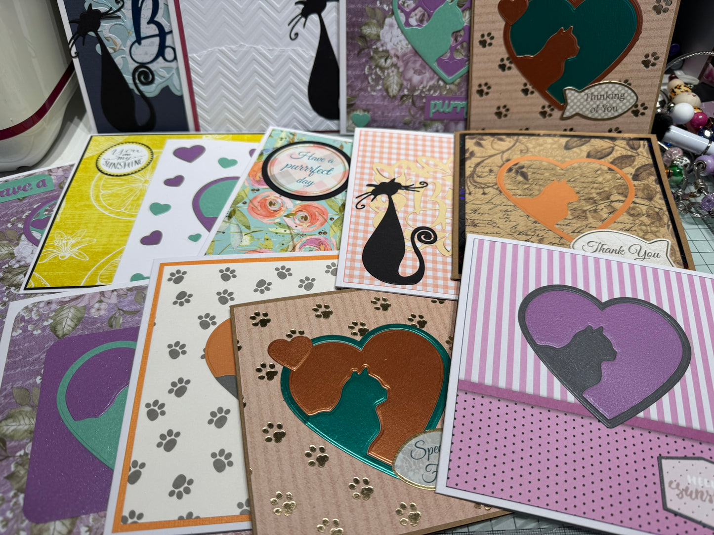 Handmade Card Bundle - 15 Cards, Stamps and Stickers for Sending Love Any Day of the Year