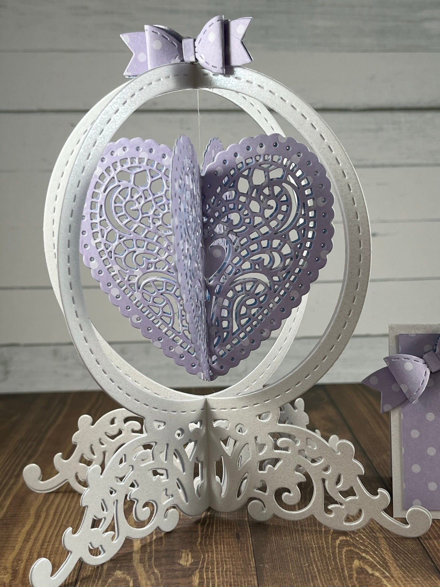 Beautiful Wedding Card, Unique design Wedding, Romantic card, Elegant Anniversary card, Heart design, Globe card, Made to Order