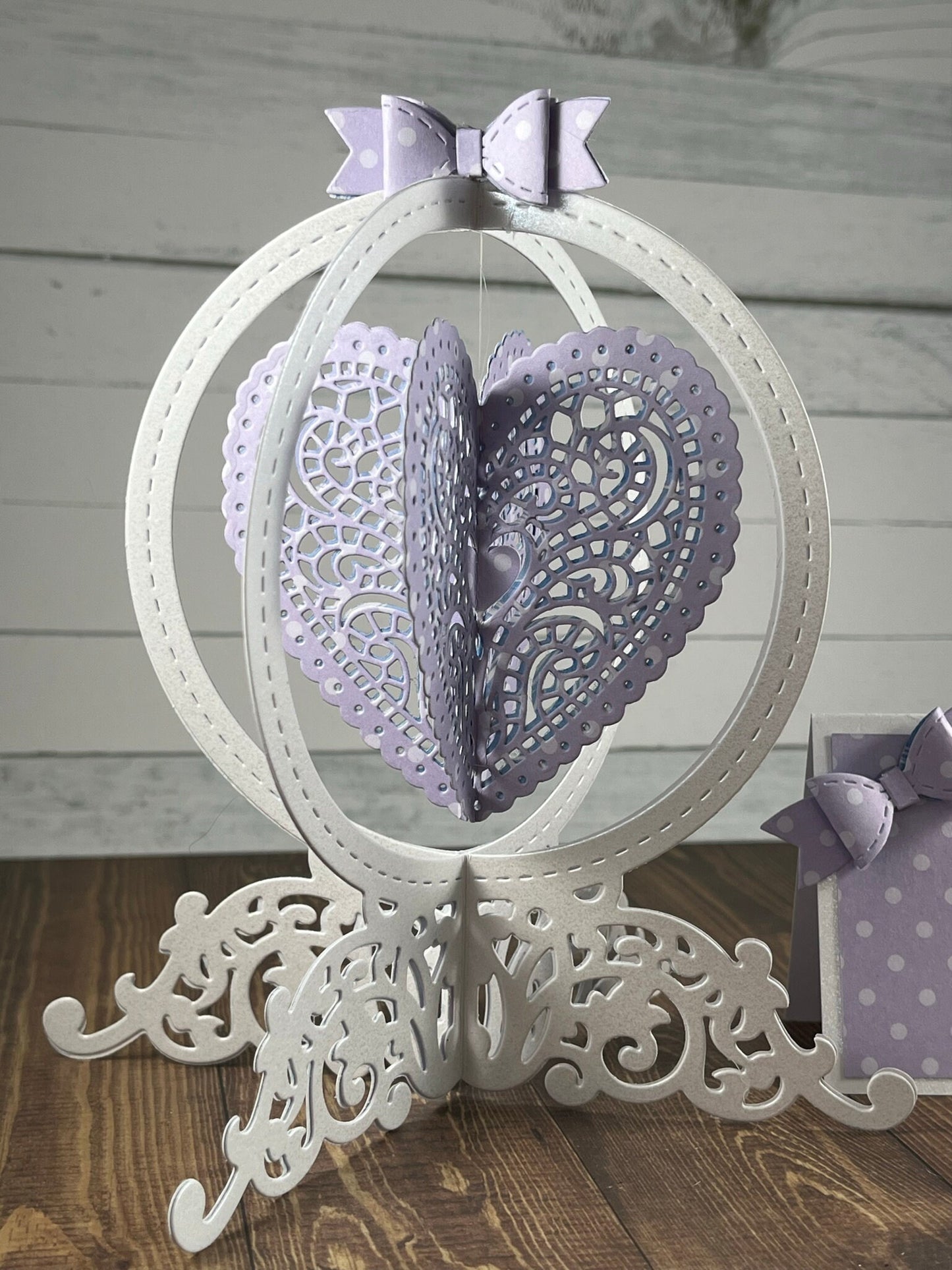 Beautiful Wedding Card, Unique design Wedding, Romantic card, Elegant Anniversary card, Heart design, Globe card, Made to Order