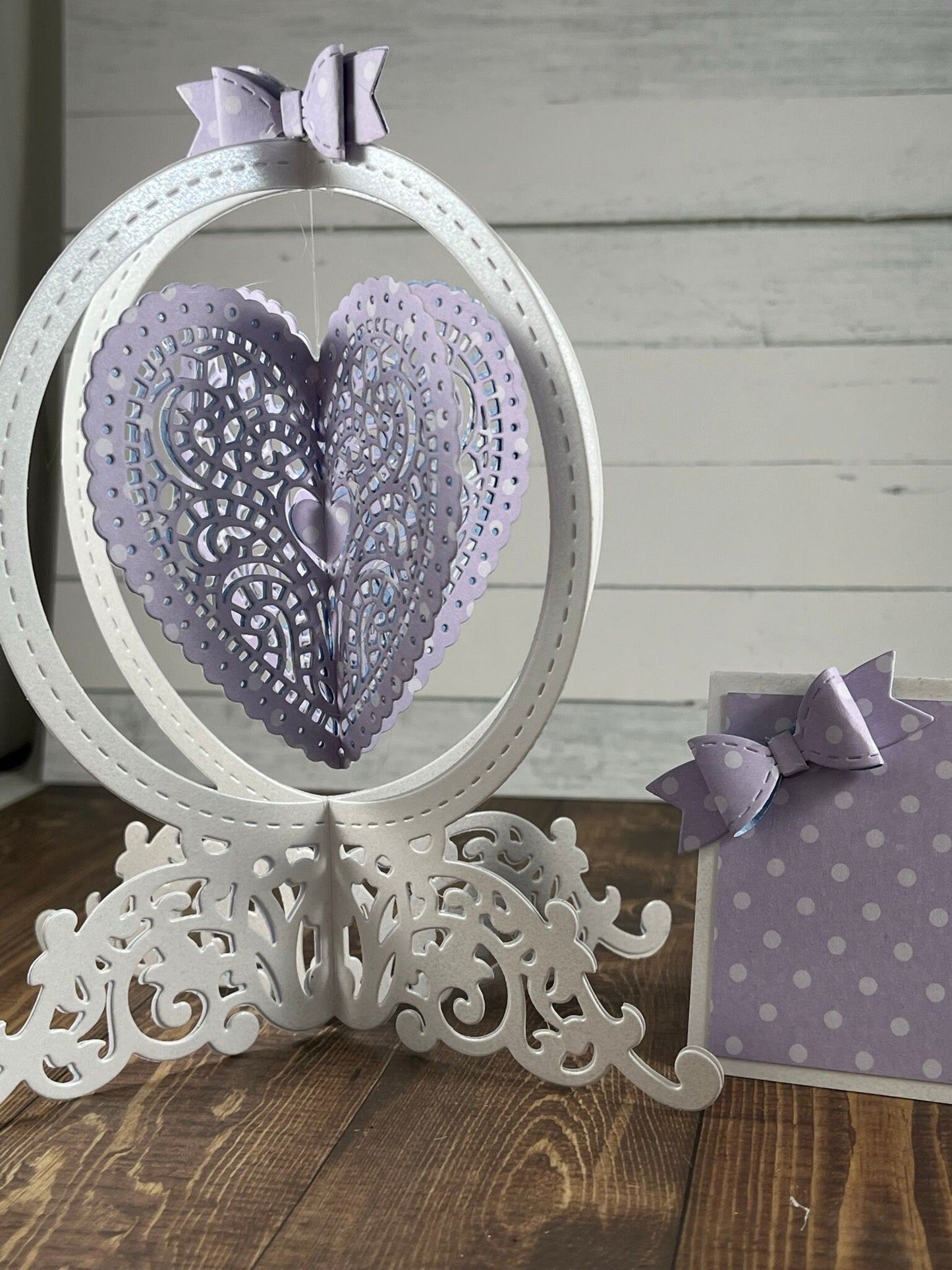 Beautiful Wedding Card, Unique design Wedding, Romantic card, Elegant Anniversary card, Heart design, Globe card, Made to Order