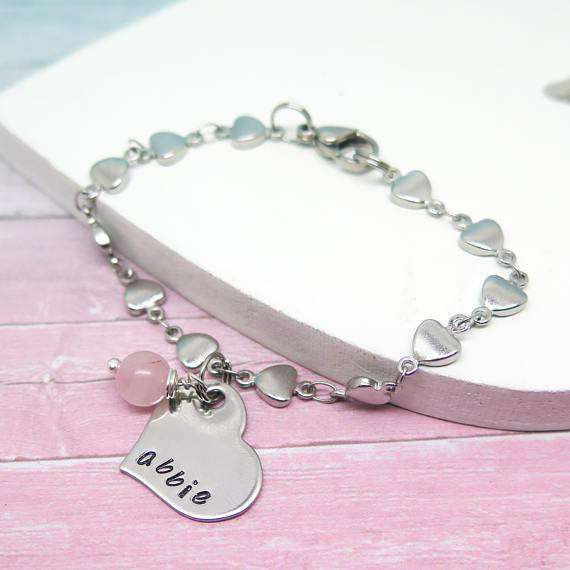Personalised Heart Charm Bracelet