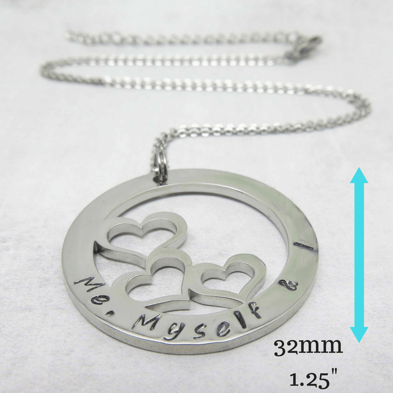 theta_jewellery_Trio Necklace - Personalised Three Heart Pendant