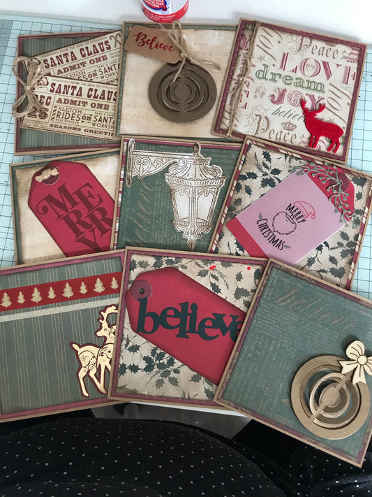 Set of 6 Handmade Luxury Christmas Cards - ** Choose Theme ** Contemporary, Traditional, Sassy