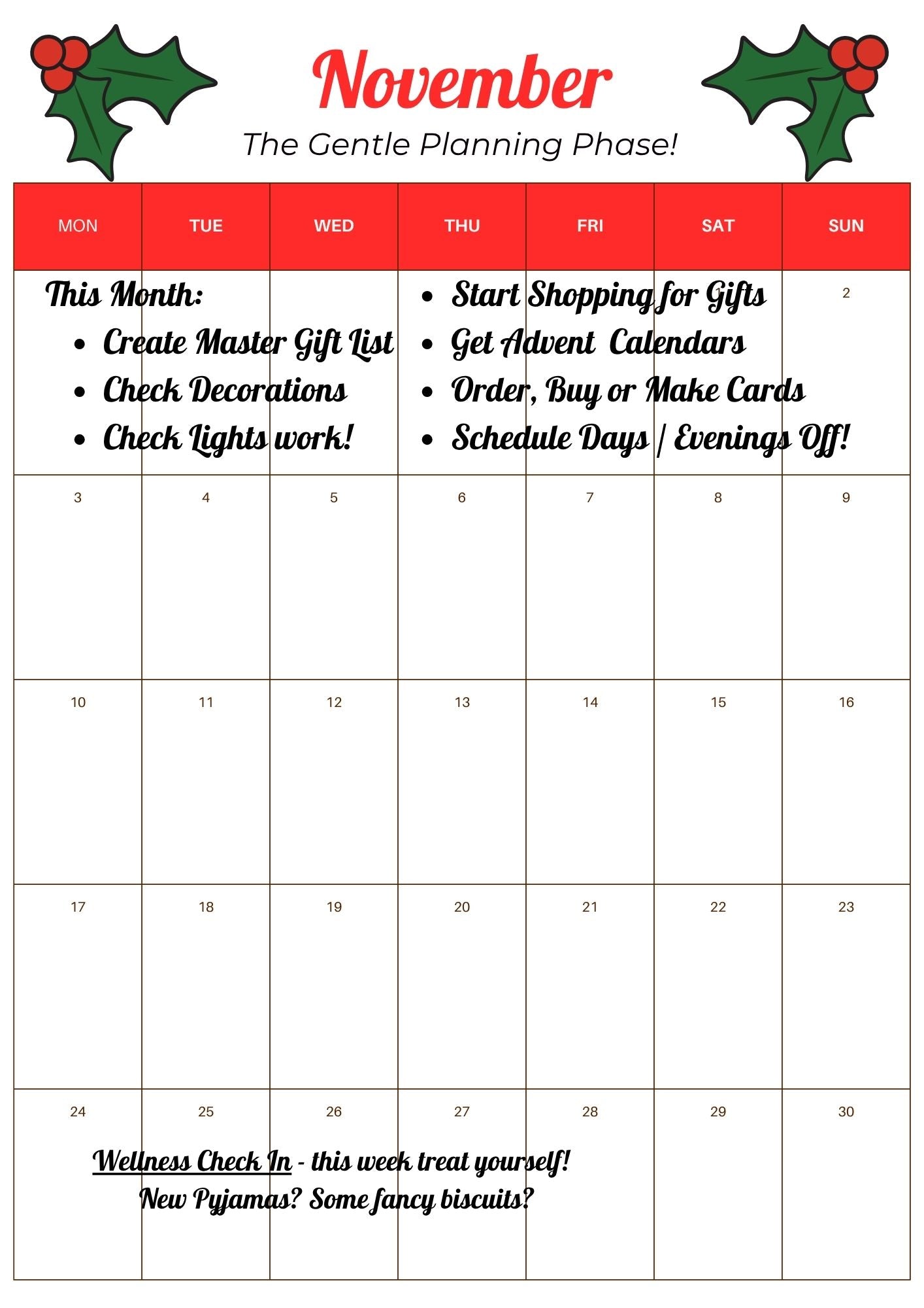 Christmas Planner - Calm amongst the Chaos! - Download and Print