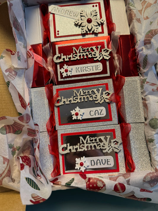 Handmade Luxury No Bang Christmas Crackers with Lindor Chocolates