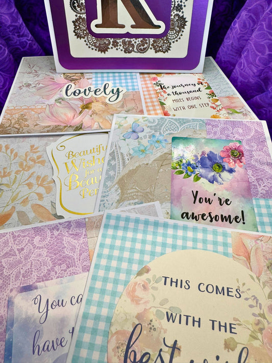 Letterbox Love Notelet Bundle - Handmade Card with Set of 6 Notelets for Sending Love and Gratitude