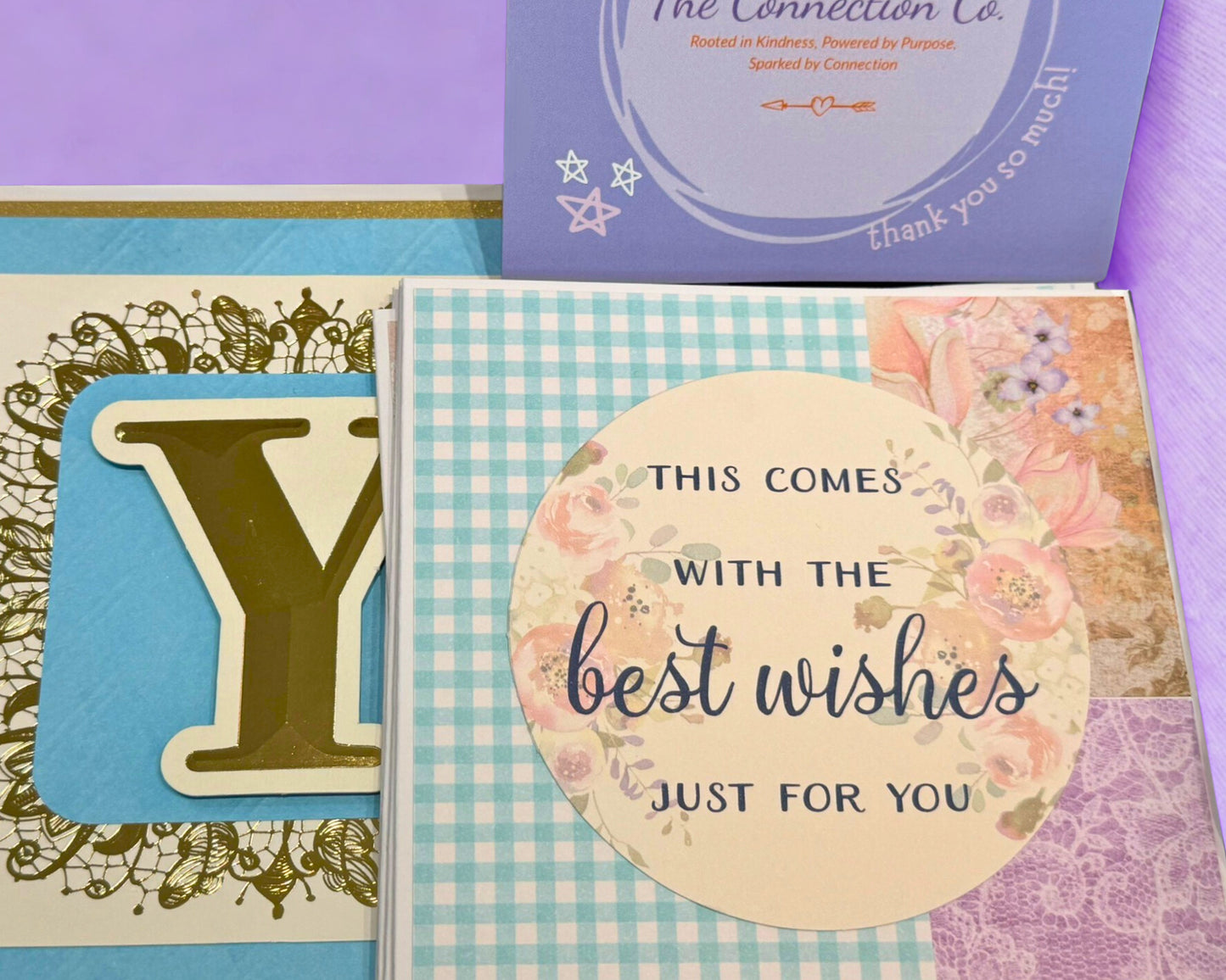 Letterbox Love Notelet Bundle - Handmade Card with Set of 6 Notelets for Sending Love and Gratitude