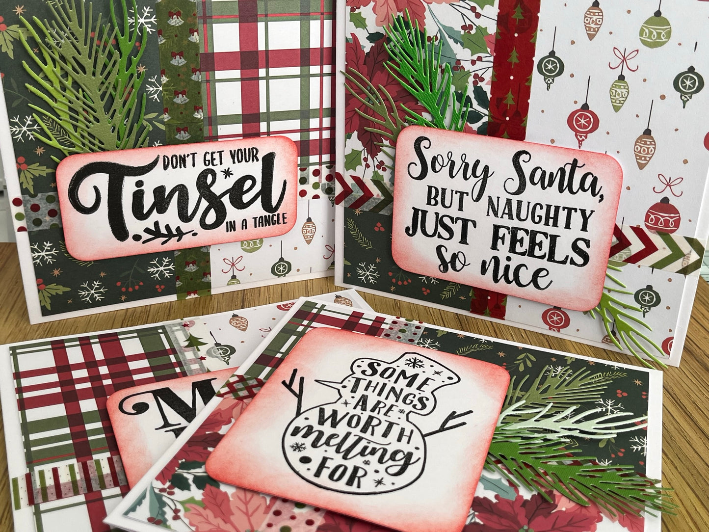 Set of 6 Handmade Luxury Christmas Cards - ** Choose Theme ** Contemporary, Traditional, Sassy