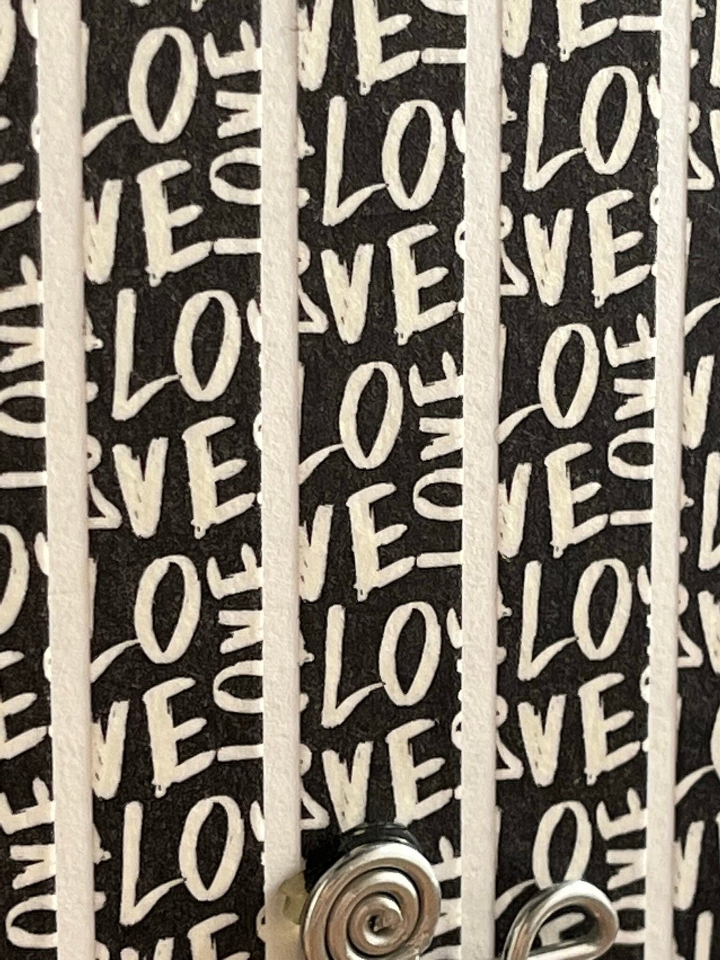 Stunning Monochrome Love card with metal embellishment