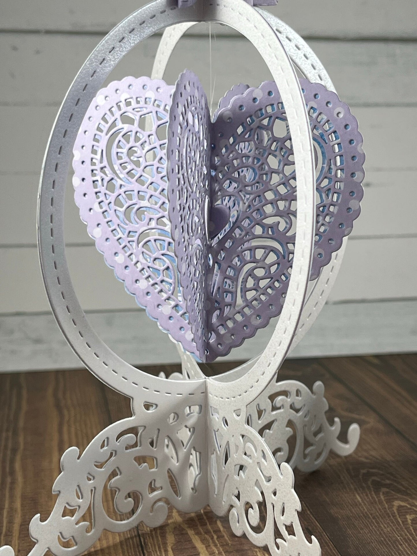 Beautiful Wedding Card, Unique design Wedding, Romantic card, Elegant Anniversary card, Heart design, Globe card, Made to Order