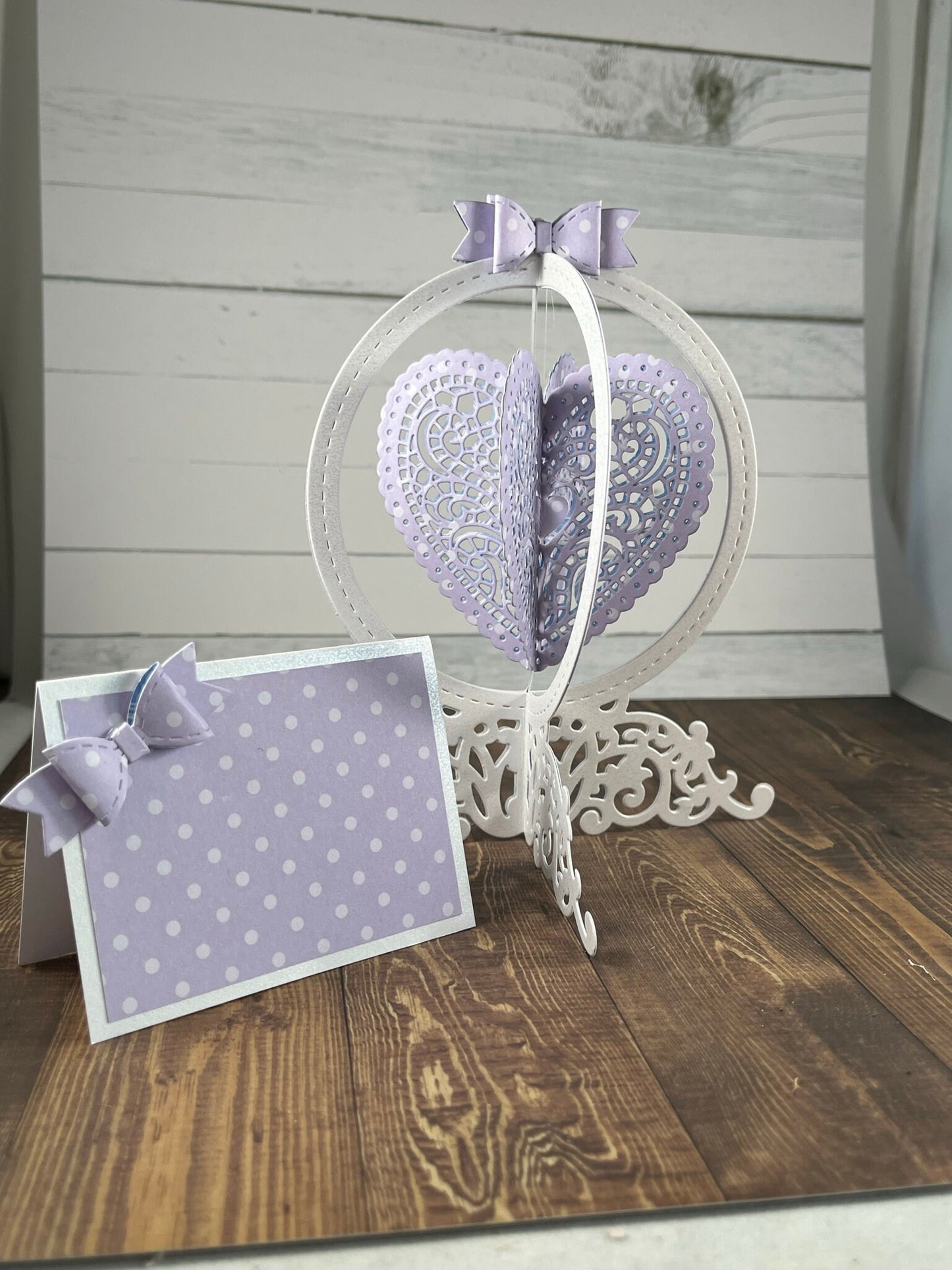 Beautiful Wedding Card, Unique design Wedding, Romantic card, Elegant Anniversary card, Heart design, Globe card, Made to Order