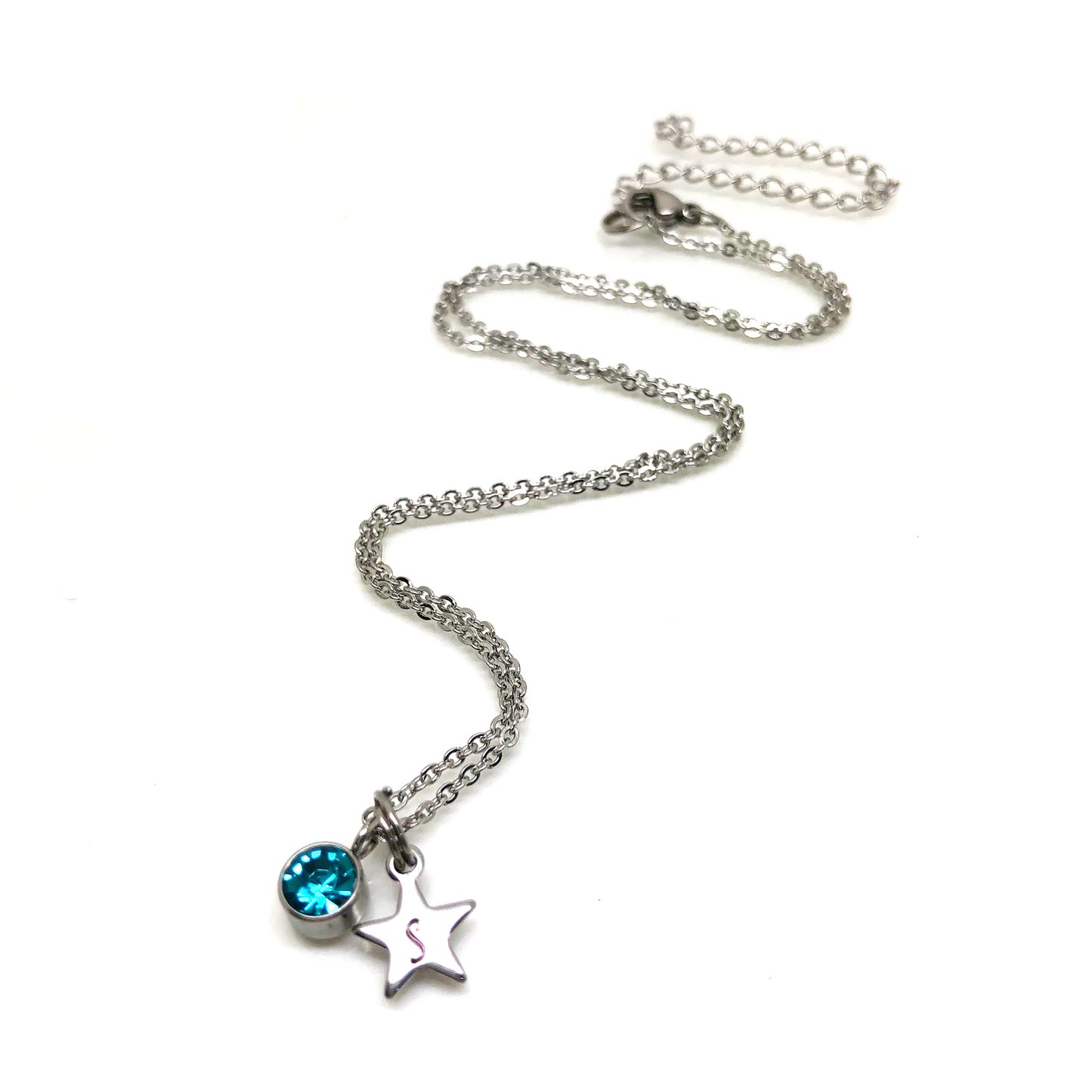 Personalised 16th Birthday Birthstone and Star Charm Necklace - The Sweet Sixteen Necklace