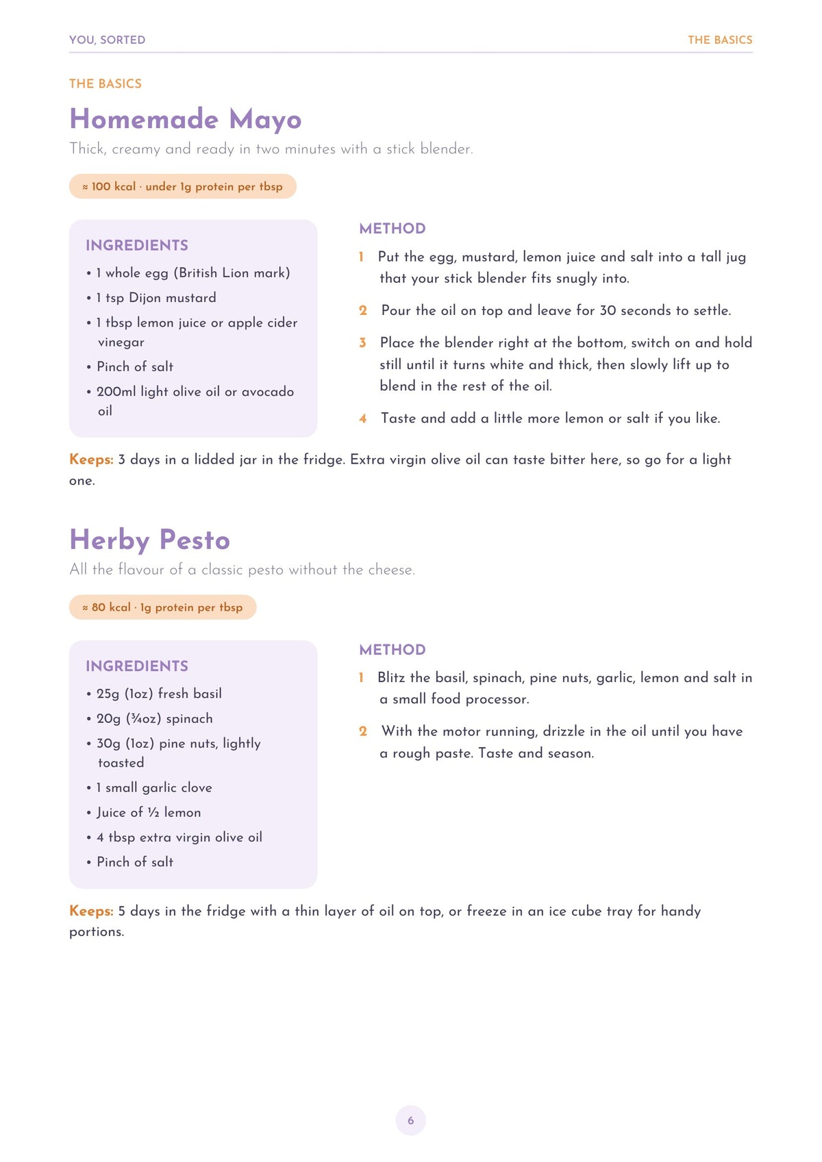 You, Sorted Recipe Book | Simple, Colourful Recipes for One | Digital Download