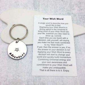 Wish Word Keyring and card