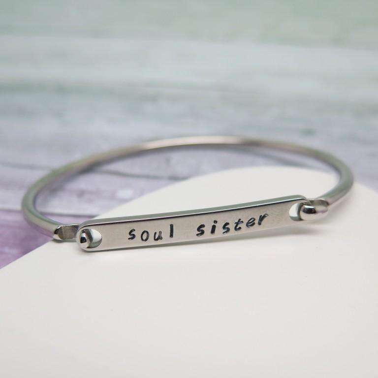 Girl's Bangle Personalised with Soul Sister