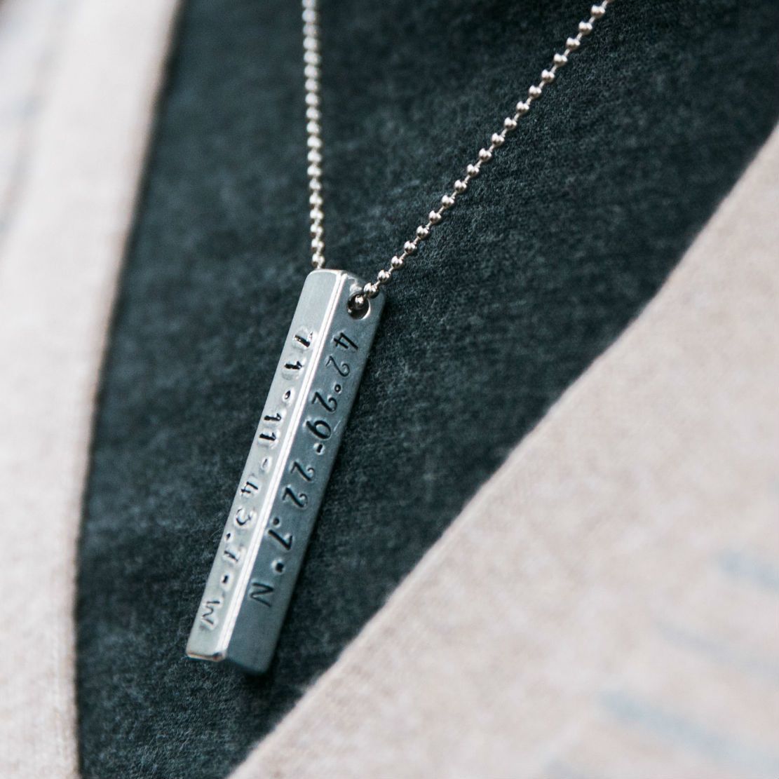theta_jewellery_Coordinates Pendant for Men - Latitude Longitude Jewellery