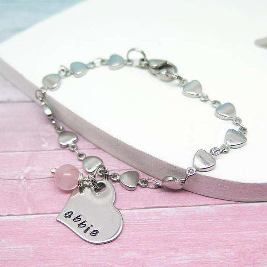 Personalised Heart Charm Bracelet