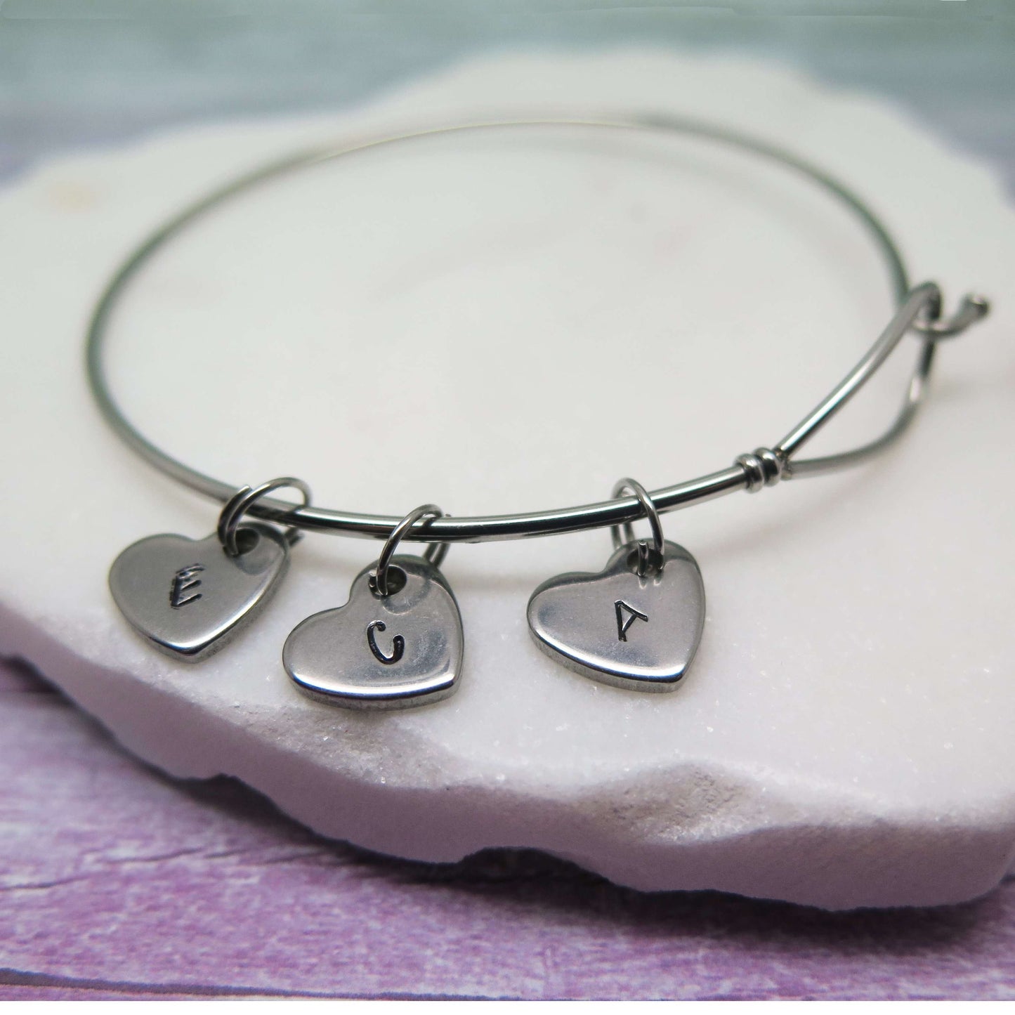 Heart Charm Family Bangle