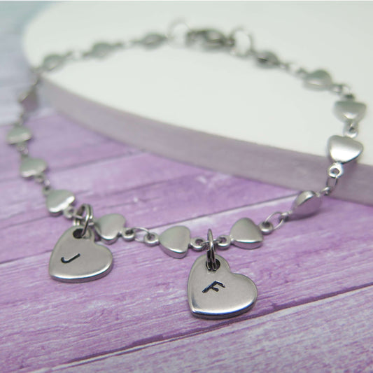 Initial Heart Bracelet