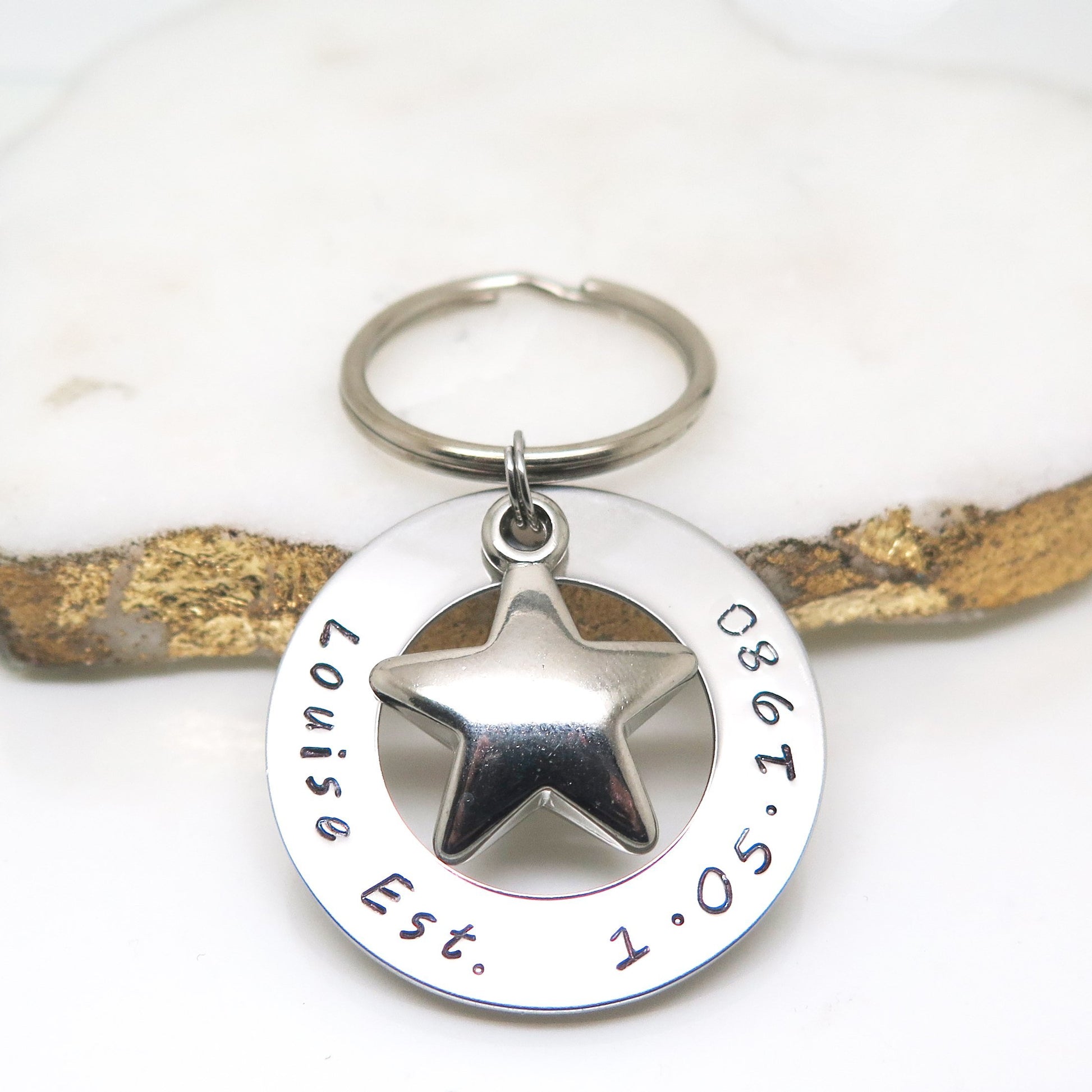 theta_jewellery_Personalised Star Keyring