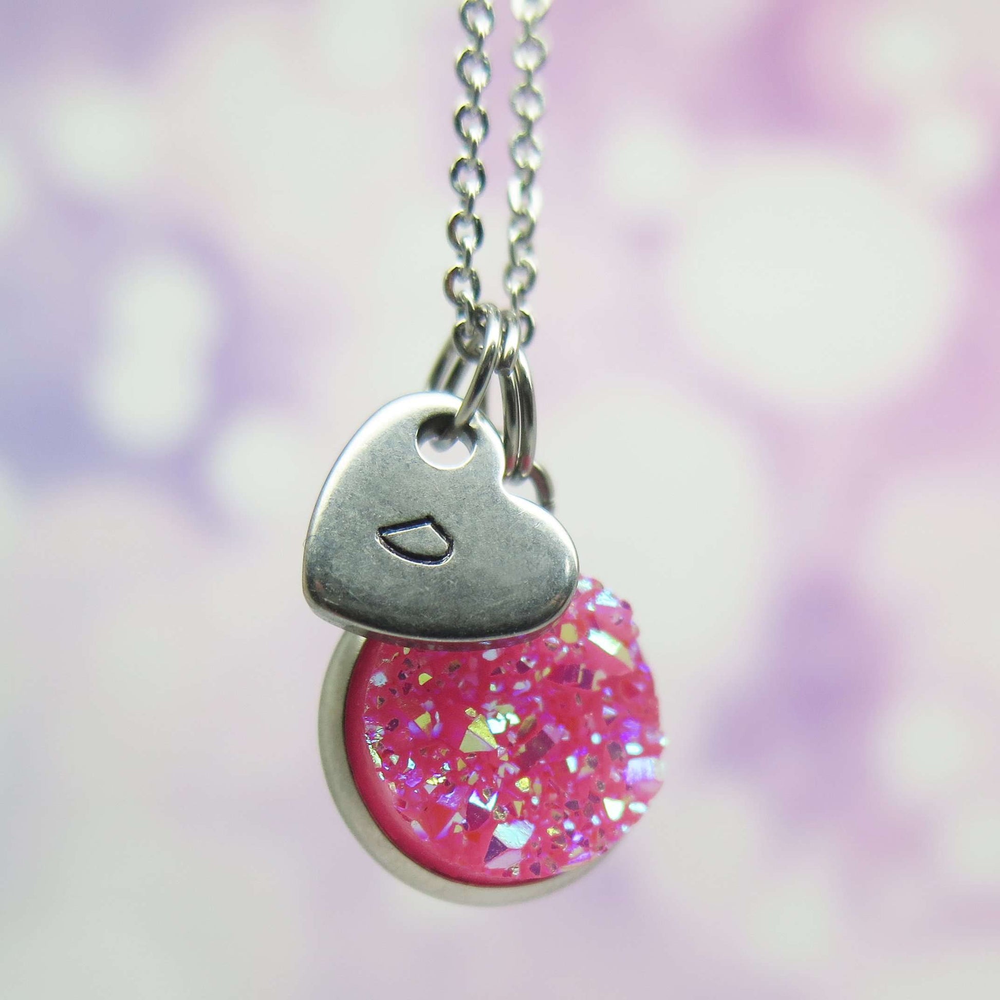 theta_jewellery_Pink Druzy Necklace