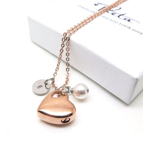 theta_jewellery_Rose Gold Colour Cremation Necklace for Ashes