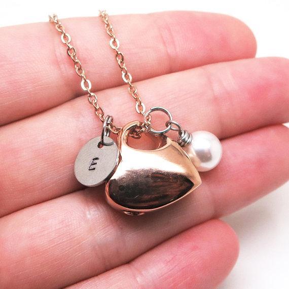 theta_jewellery_Rose Gold Colour Cremation Necklace for Ashes