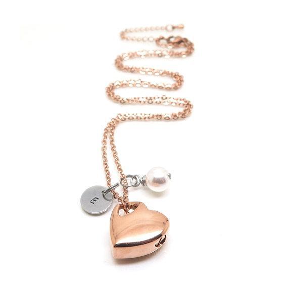 theta_jewellery_Rose Gold Colour Cremation Necklace for Ashes