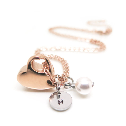 theta_jewellery_Rose Gold Colour Cremation Necklace for Ashes